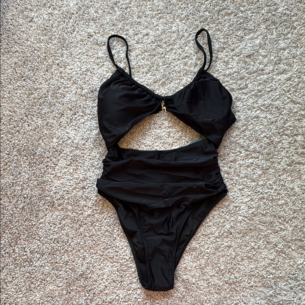 Elegant Black One-Piece Swimsuit